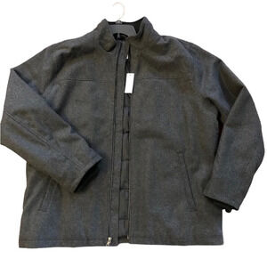 New Gap Signature Men's Wool-Blend Coat full zipper closure grey color